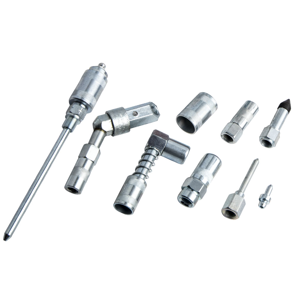 Lubrication Grease Gun Aid Hoses Couplers Fittings Needle Nose Adapter