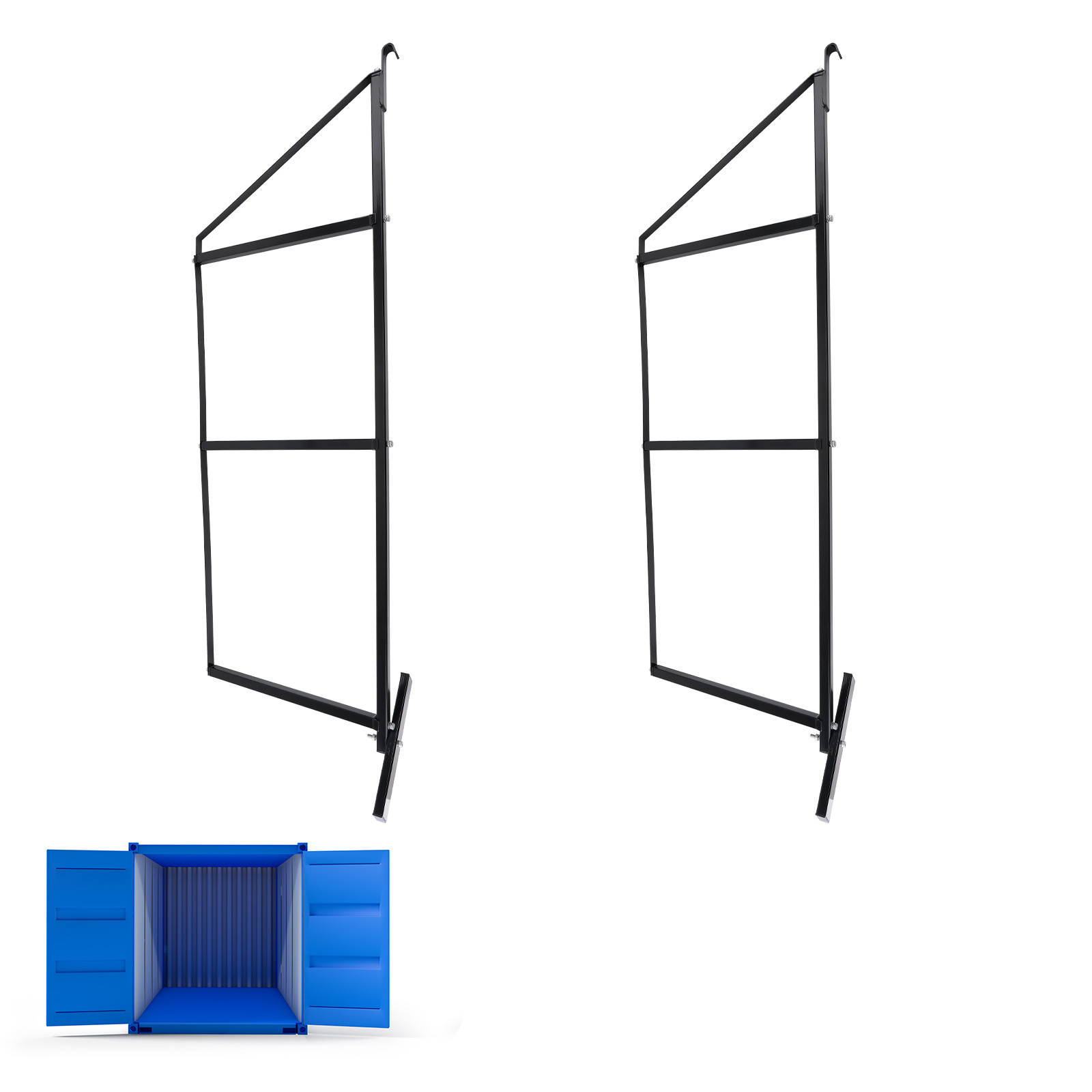 2pcs Cargo Shipping Container Shelving Brackets Powder Coated 19.6'' x 59.3''
