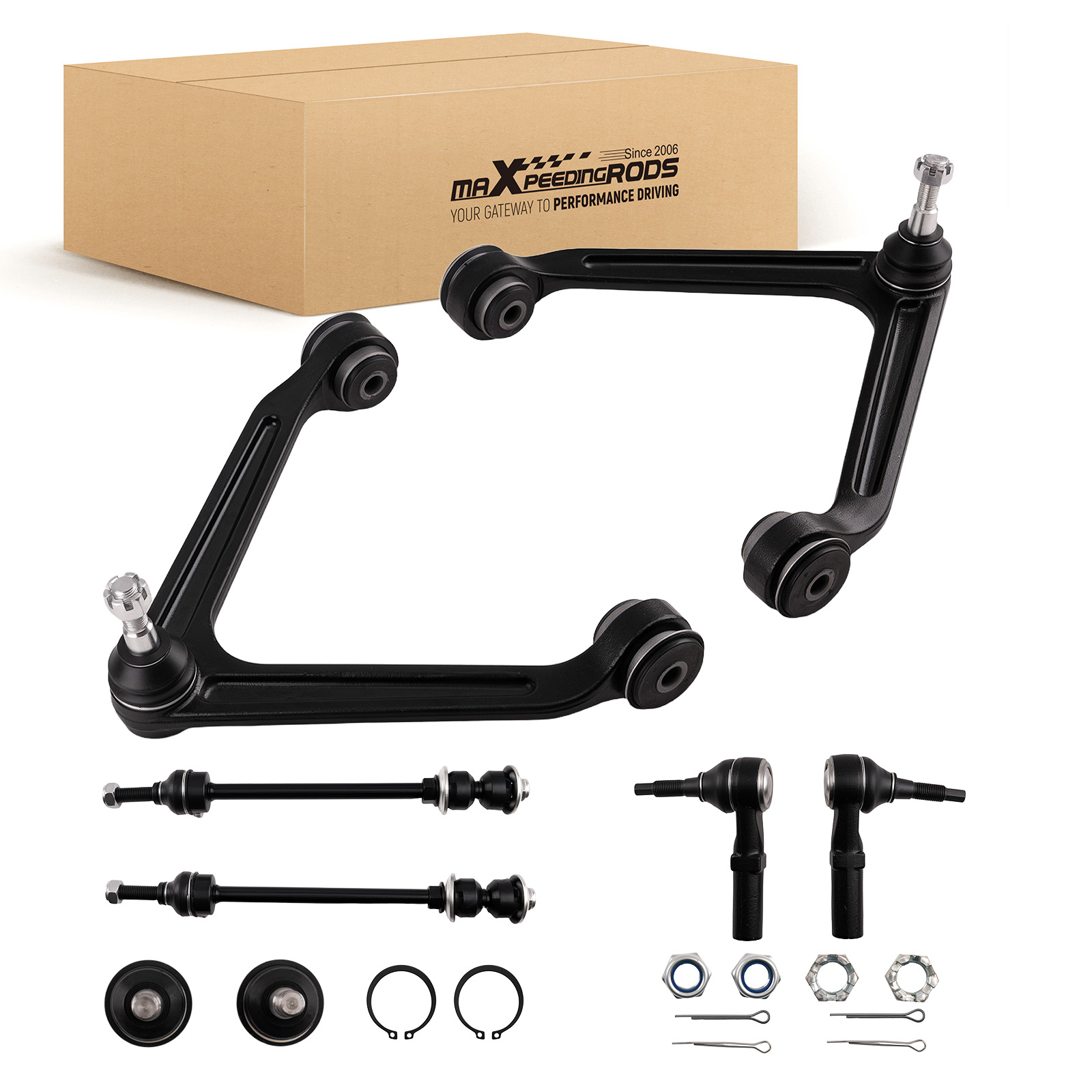 8pcs Front Upper Control Arm w/ Ball Joints Tie Rod for Dodge Ram 1500 02-05 RWD