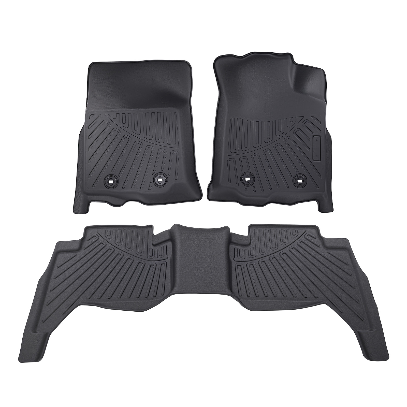 All Weather Floor Mats for Toyota Tacoma Double Cab 2018-2023 Black TPE