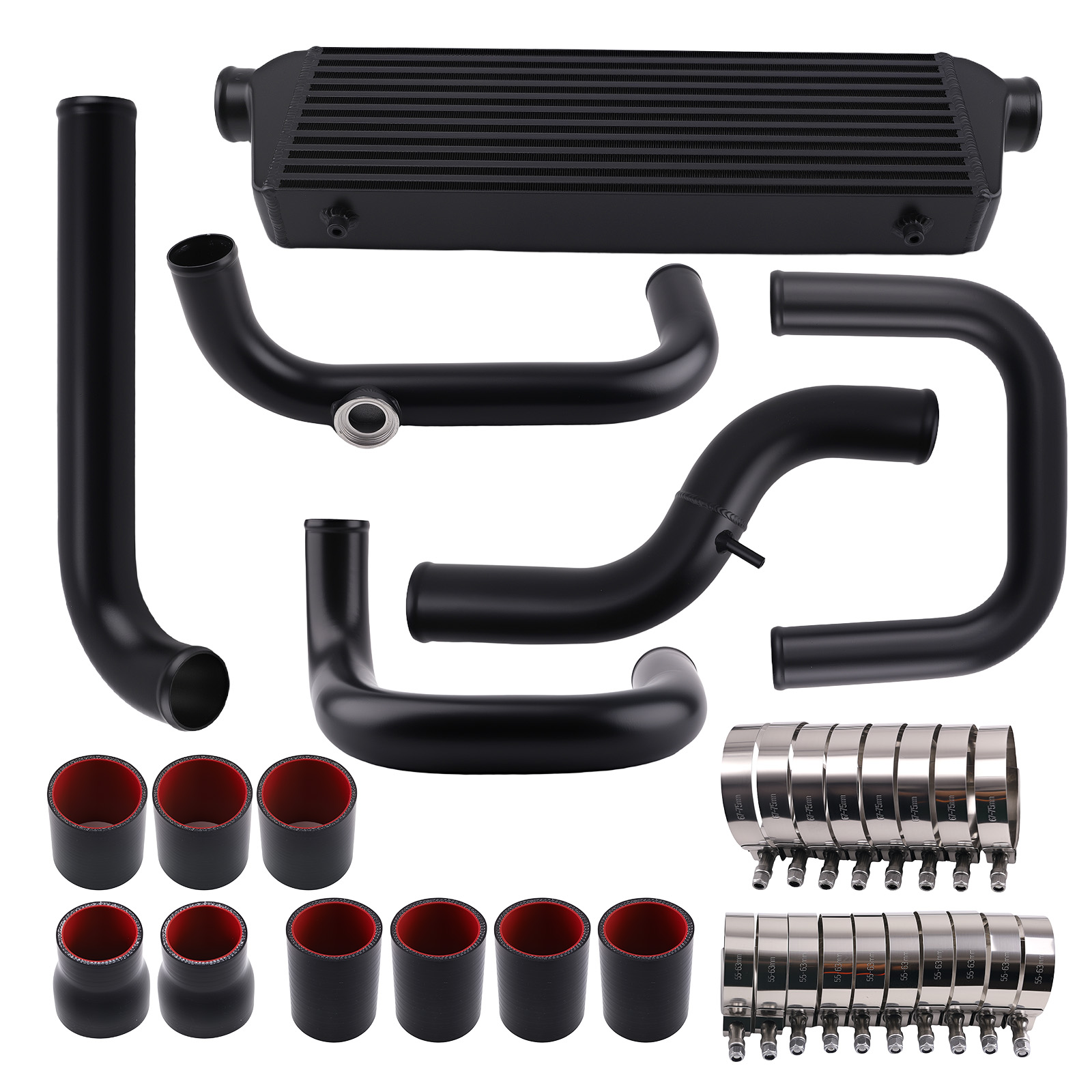 Front Intercooler & Aluminum Pipe Tube & Coupler Kit for Honda Civic 1992-2000