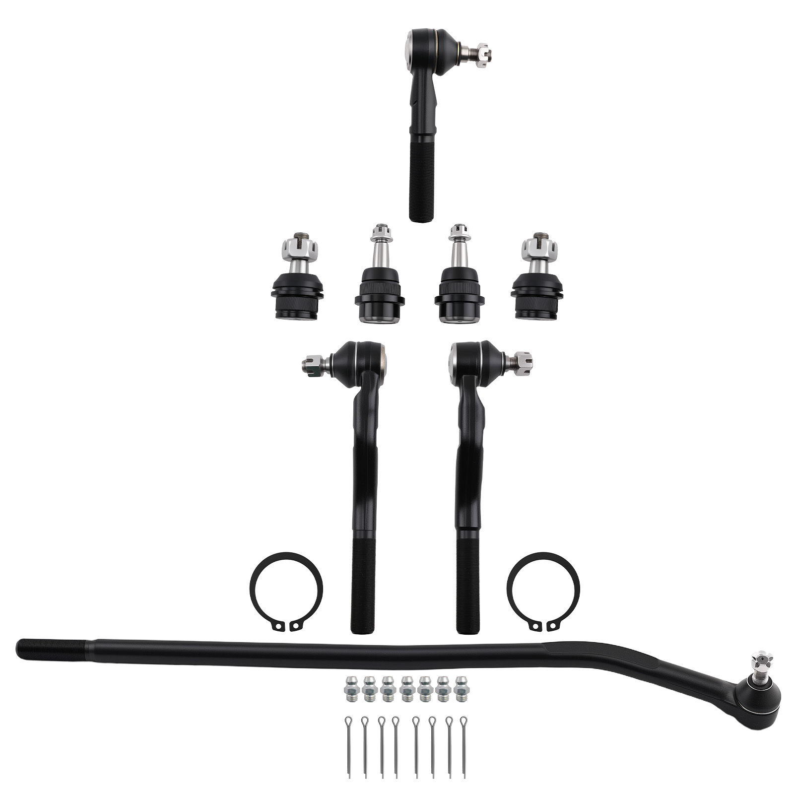 8x Front Left Right Tie Rod Ball Joint Suspension Kit For 07 - 17 Jeep Wrangler