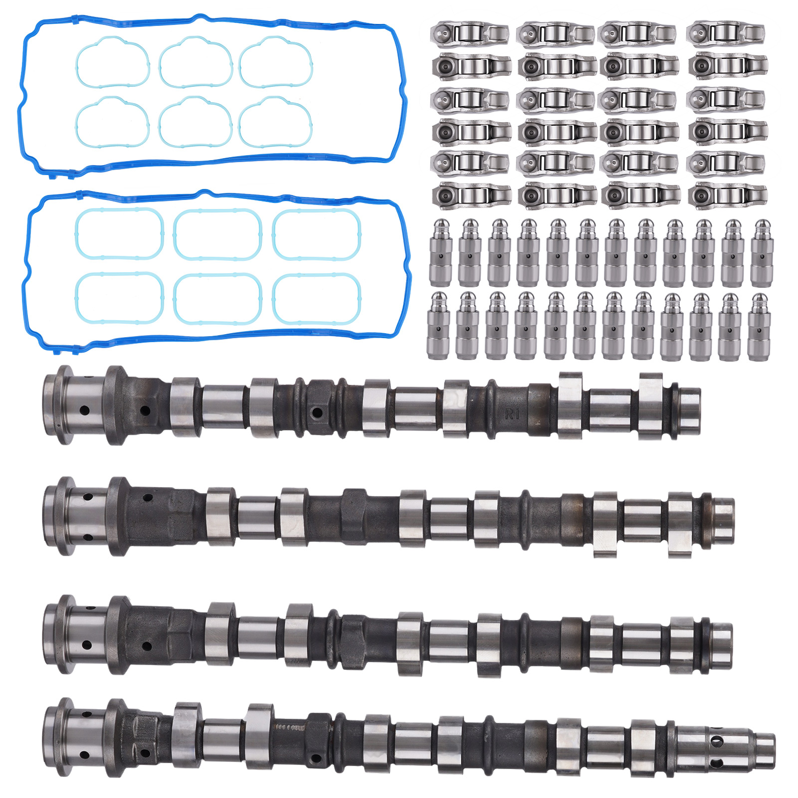 4X Camshaft & 24X Rockers & 24X Lifters w/ Gaskets For Chrysler Dodge Jeep 3.6L
