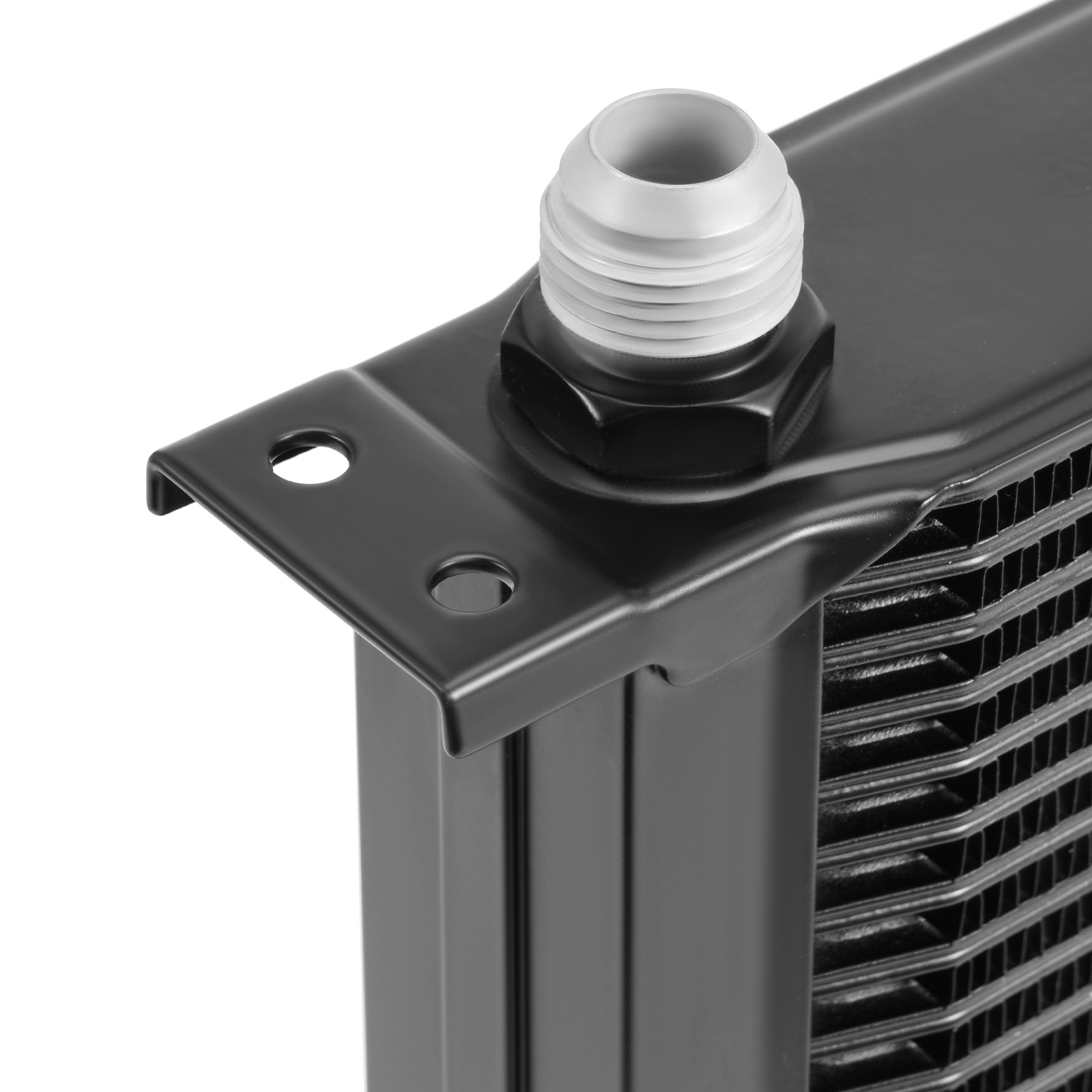 16 Row Universal Transmission Oil Cooler 10AN Aluminum w/ Full Install Kit