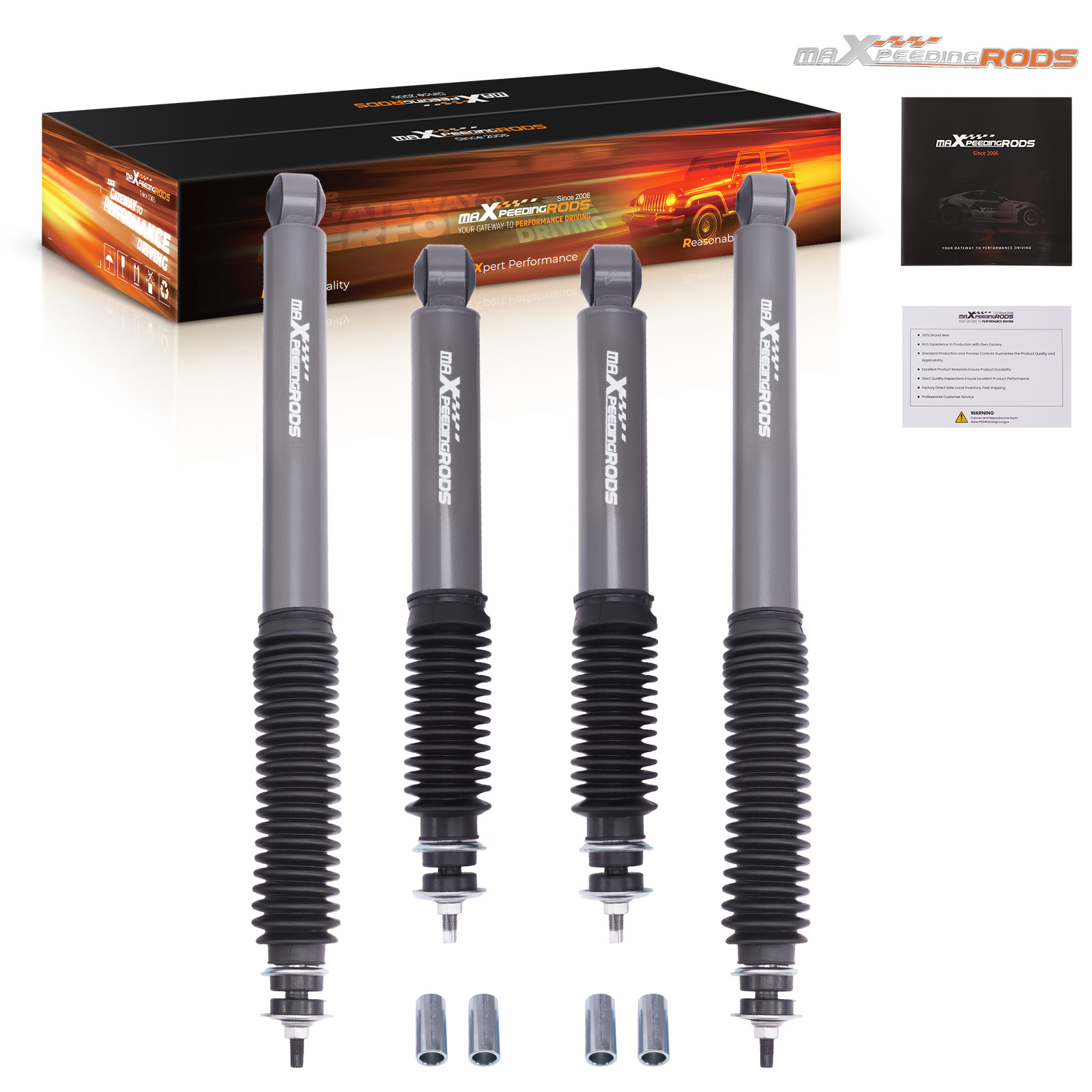 Drop Shocks Kit for Ford F100 F150 2WD 65-79 Front Rear Lowering W/Dust Cover