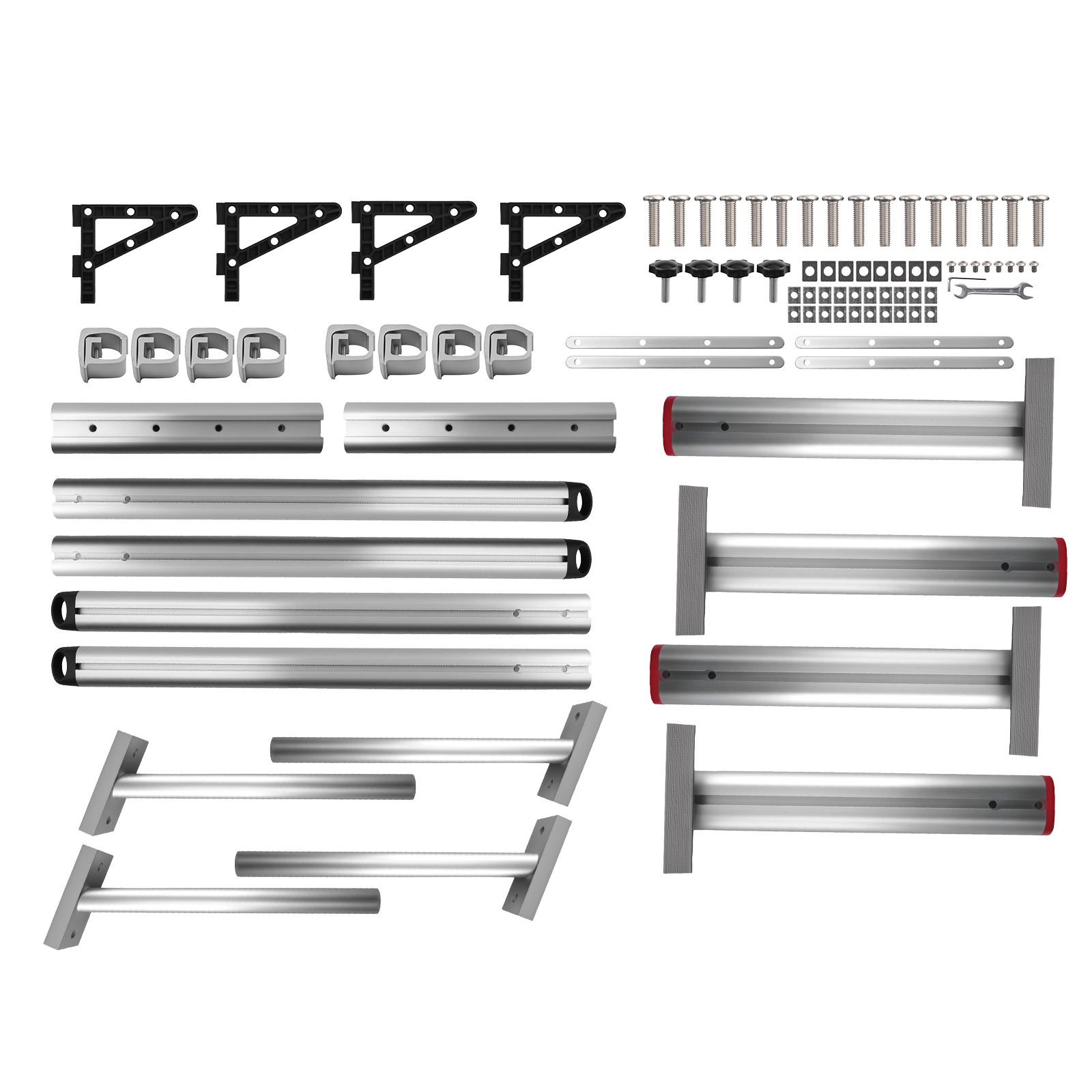 2Pcs Universal Aluminum Truck Ladder Rack 71in 800lbs Adjustable Height